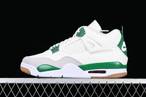 All categories Air Jordan Jordan series basketball shoes Air Jordan 4 LJR version Nk SB x Air Jordan 4 "Pine Green" AJ4 Joe 4 joint white green DR5415-103